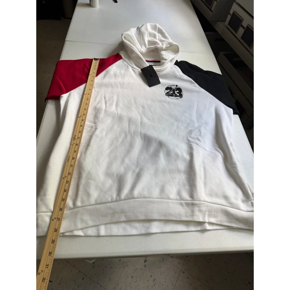 New Nike Air Jordan Jumpman Flight Fleece Hoodie AR9780-100 White Men's XXL NWT